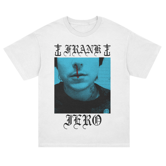 Bloody Nose Blue T-Shirt (White)