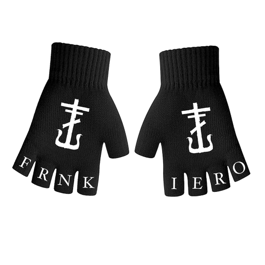 Cross Fingerless Gloves (Black)